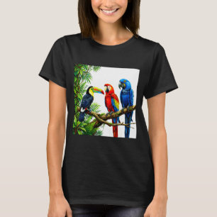 Papageien tropische Vögel Hawaii Strandparty Somme T-Shirt
