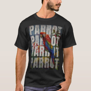 Papageien-Typografie Vintage Natur Wald T-Shirt