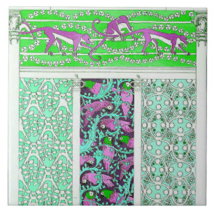 Papageien- und Affedschungel Fliese