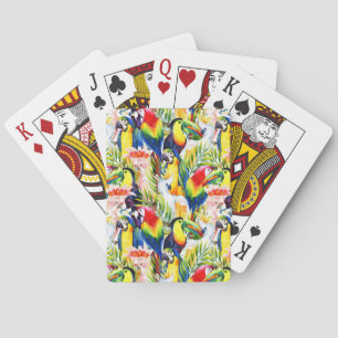 Papageien und Blätter aus Palm Spielkarten