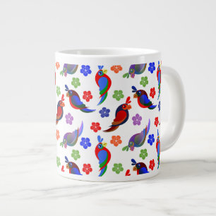 Papageien und Blume Jumbo-Tasse