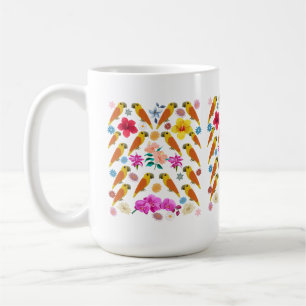 Papageien und Blume Kaffeetasse
