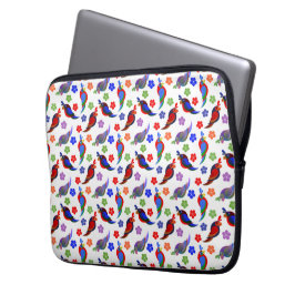 Papageien und Blume Laptopschutzhülle