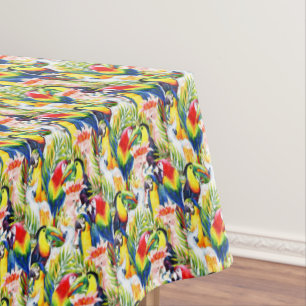Papageien und Palmblätter Tischdecke