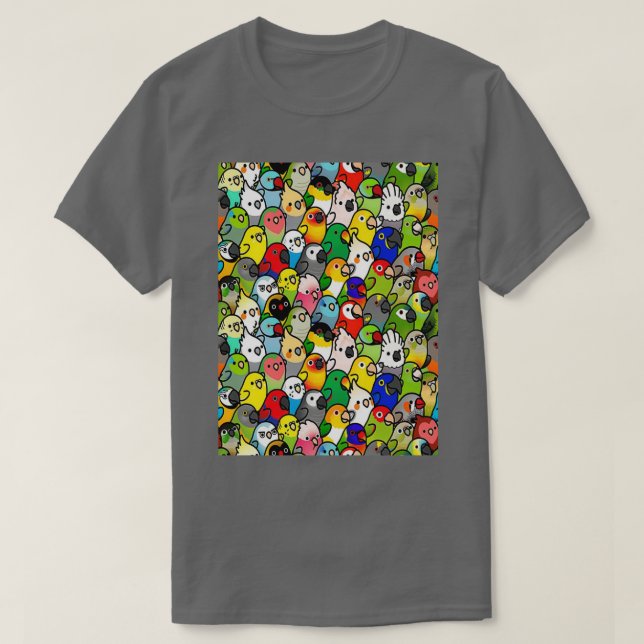 Papageien und Parakeets Farbe PT SKY T-Shirt (Design vorne)