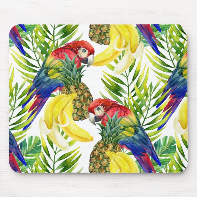 Papageien und tropische Frucht Mousepad (Vorne)