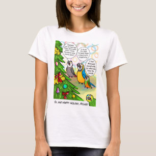 Papageien- und Weihnachtsbaum T-Shirt