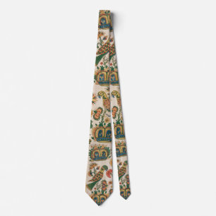 Papageien Vintage Art Design Juwel Töne Krawatte
