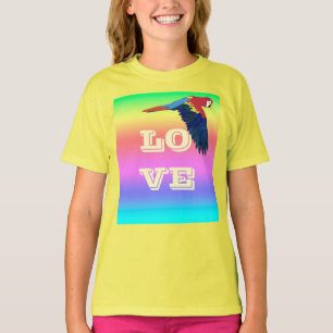 Papageien Vogel Liebe Frieden Hoffnung Regenbogen  T-Shirt