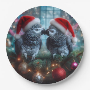 Papageien Weihnachten Pappteller