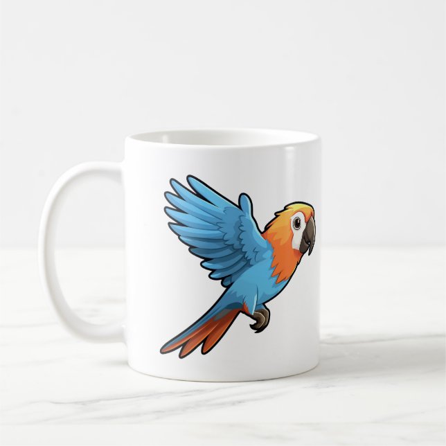 Papageienbild Cartoon Kaffeetasse (Links)