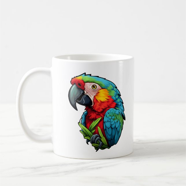 Papageienbild Cartoon Kaffeetasse (Links)