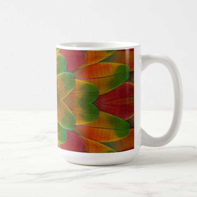 Papageienfeder Kaleidoskop Kaffeetasse (Rechts)