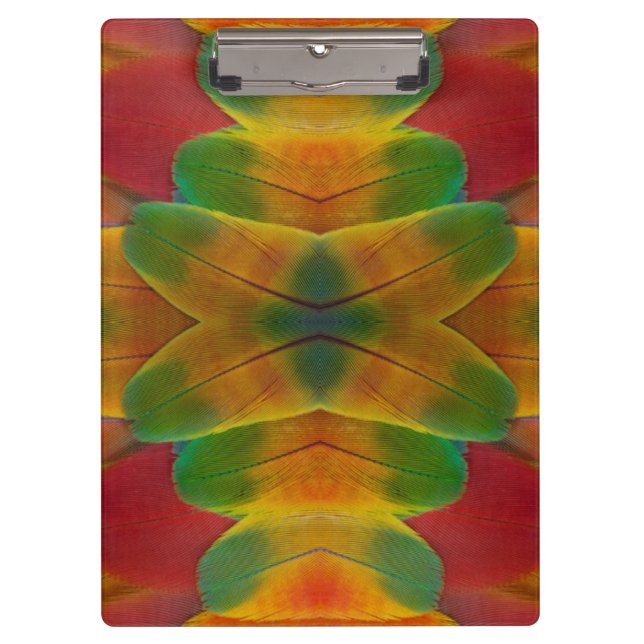 Papageienfeder Kaleidoskop Klemmbrett (Vorderseite)