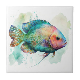 Papageienfisch, Wasserfarbe, Keramikfliese