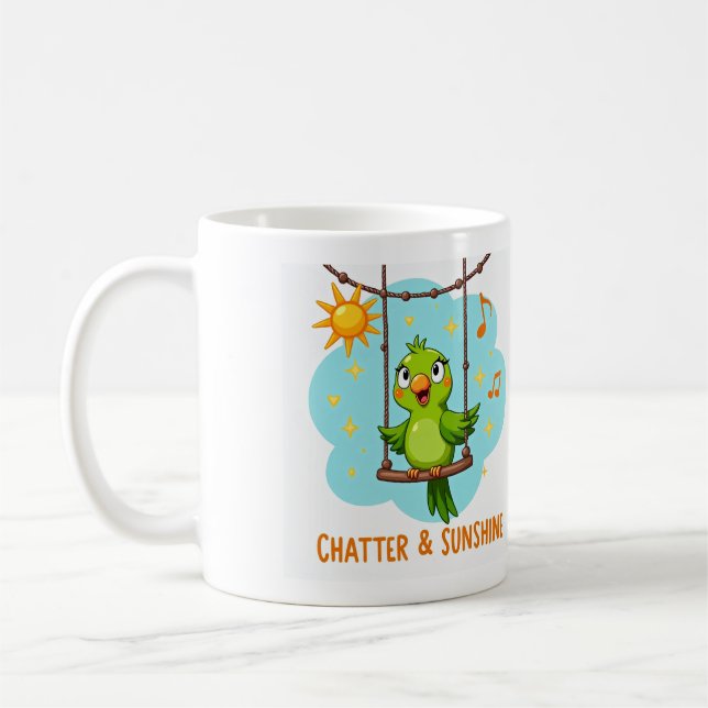 Papageiengeplapper & Sonnenschein Lachen Kaffeetasse (Links)