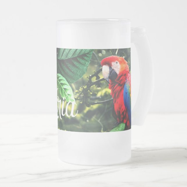 Papageienkürbis im Dschungel mit Blume Mattglas Bierglas (VorderseiteRechts)