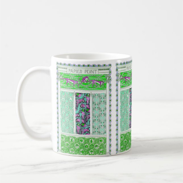 Papageienpapagei-Dschungel im Jugendstil Kaffeetasse (Links)