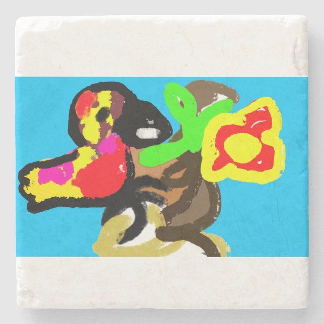 Papageientag Steinuntersetzer (Vorderseite)