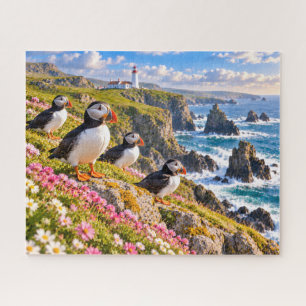 Papageientaucher-Küstenleuchtturm Puzzle