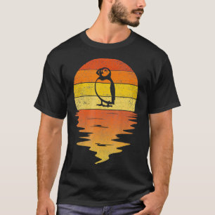 Papageientaucher Retro-Sonnenuntergang 70er Jahre T-Shirt