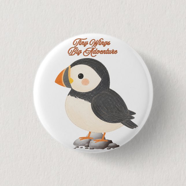 Papageientaucher-Tragetasche Button (Vorderseite)