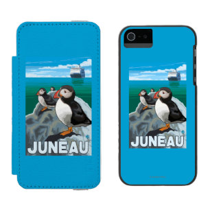 Papageientaucher u. Kreuzschiff - Juneau, Alaska Incipio Watson™ iPhone 5 Geldbörsen Hülle