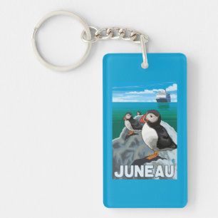 Papageientaucher u. Kreuzschiff - Juneau, Alaska Schlüsselanhänger