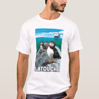Papageientaucher u. Kreuzschiff - Latouche, Alaska