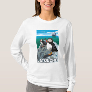 Papageientaucher u. Kreuzschiff - Latouche, Alaska T-Shirt
