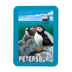 Papageientaucher u. Kreuzschiff - Petersburg, Magnet