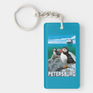 Papageientaucher u. Kreuzschiff - Petersburg, Schlüsselanhänger