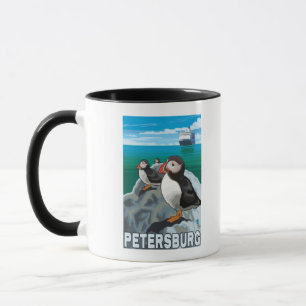 Papageientaucher u. Kreuzschiff - Petersburg, Tasse