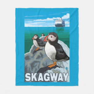 Papageientaucher u. Kreuzschiff - Skagway, Alaska Fleecedecke