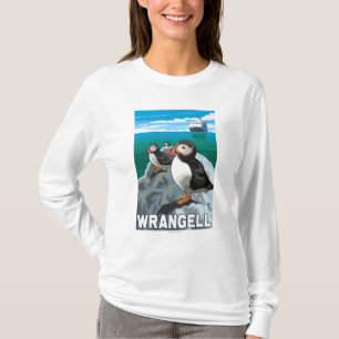 Papageientaucher u. Kreuzschiff - Wrangell, Alaska T-Shirt