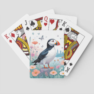 Papageientaucher Vintage Tier Natur Umwelt Dekor K Spielkarten