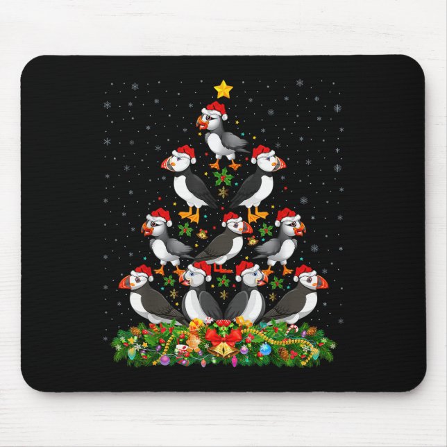Papageientaucher Vogel Weihnachtsbaum Geschenk San Mousepad (Vorne)