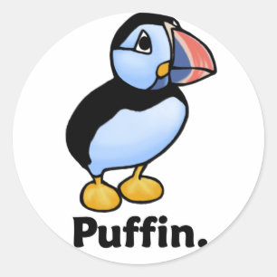 PapageientaucherPuffin. Runder Aufkleber