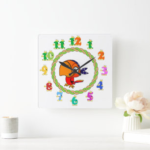 Papageienuhr Quadratische Wanduhr