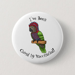 Papageienvogel-Cartoon-Abbildung Button