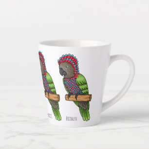 Papageienvogel-Cartoon-Abbildung Milchtasse