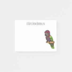 Papageienvogel-Cartoon-Abbildung Post-it Klebezettel