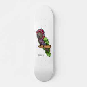 Papageienvogel-Cartoon-Abbildung Skateboard
