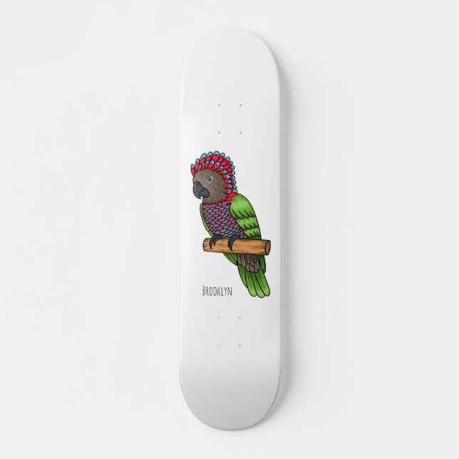 Papageienvogel-Cartoon-Abbildung Skateboard (Vorne)