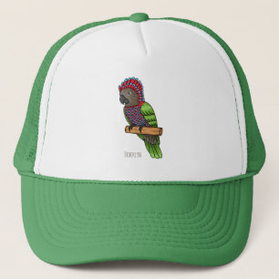 Papageienvogel-Cartoon-Abbildung Truckerkappe