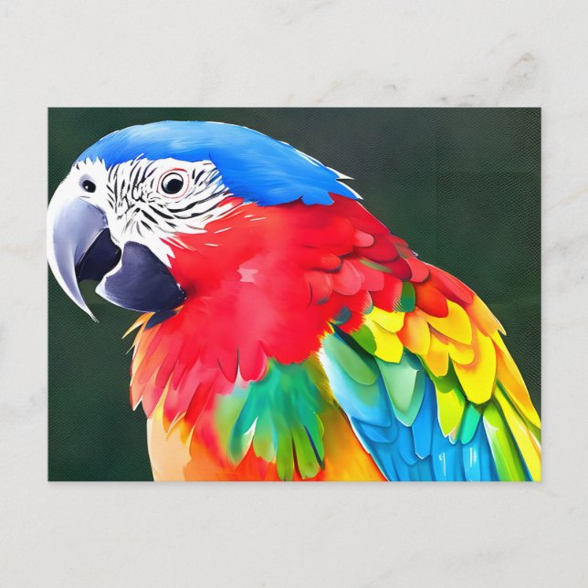 Papageienvogel Postkarte (Vorderseite)