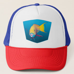 Papageifisch - Design Farbverlauf blauer Hintergru Truckerkappe