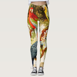 Papageimacaw-Vogel-wild lebende Tiere ganz über Leggings