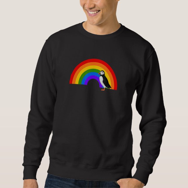Papageitaucher Regenbogen Vogel Vogel Vogelbeobach Sweatshirt (Vorderseite)