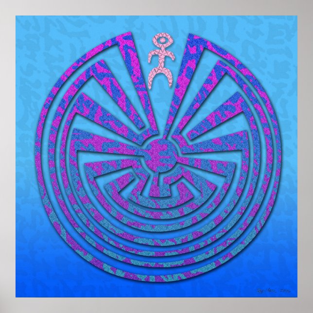 Papago Maze Blue und Lila Poster (Vorne)